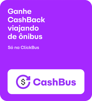 CashBus é o cashback da ClickBus. Toda compra logada no site vale e você começa a acumular cashback a partir da primeira compra.